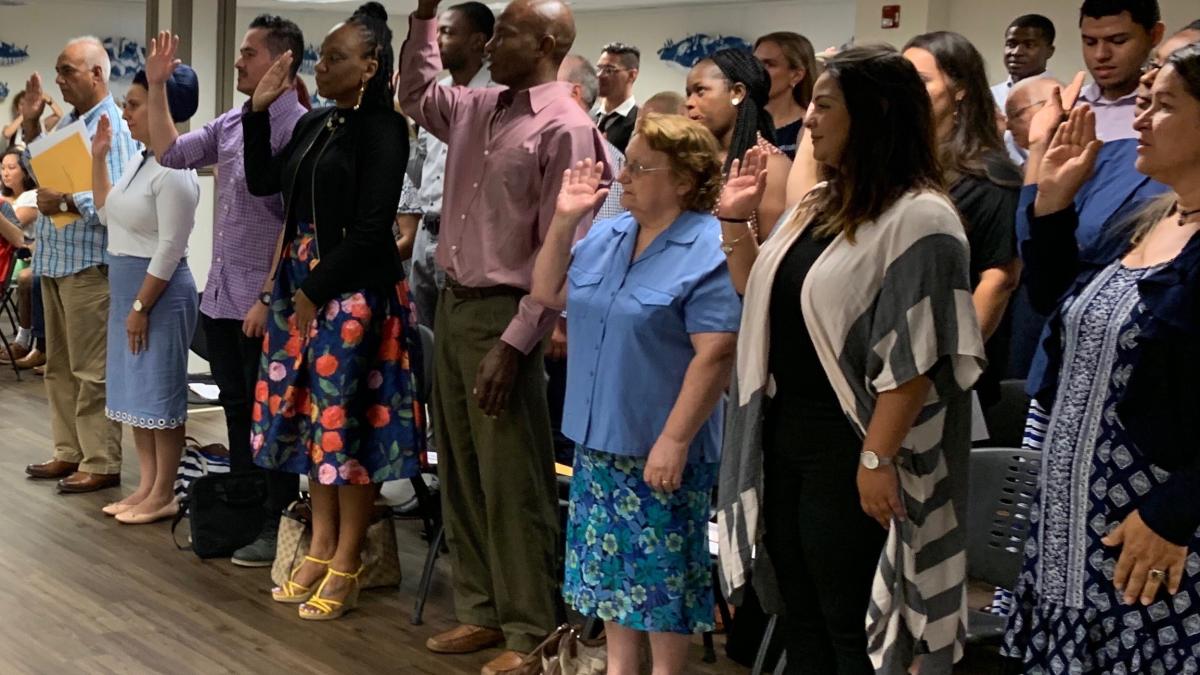 Representative Frank Pallone with constituents