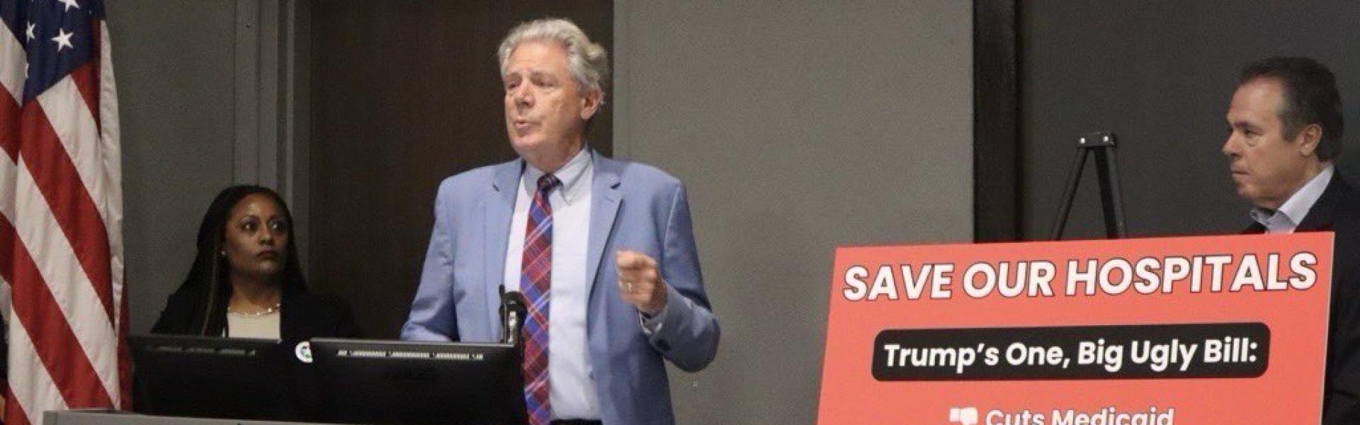 Pallone at Saint Peter’s “Save Our Hospitals” Event