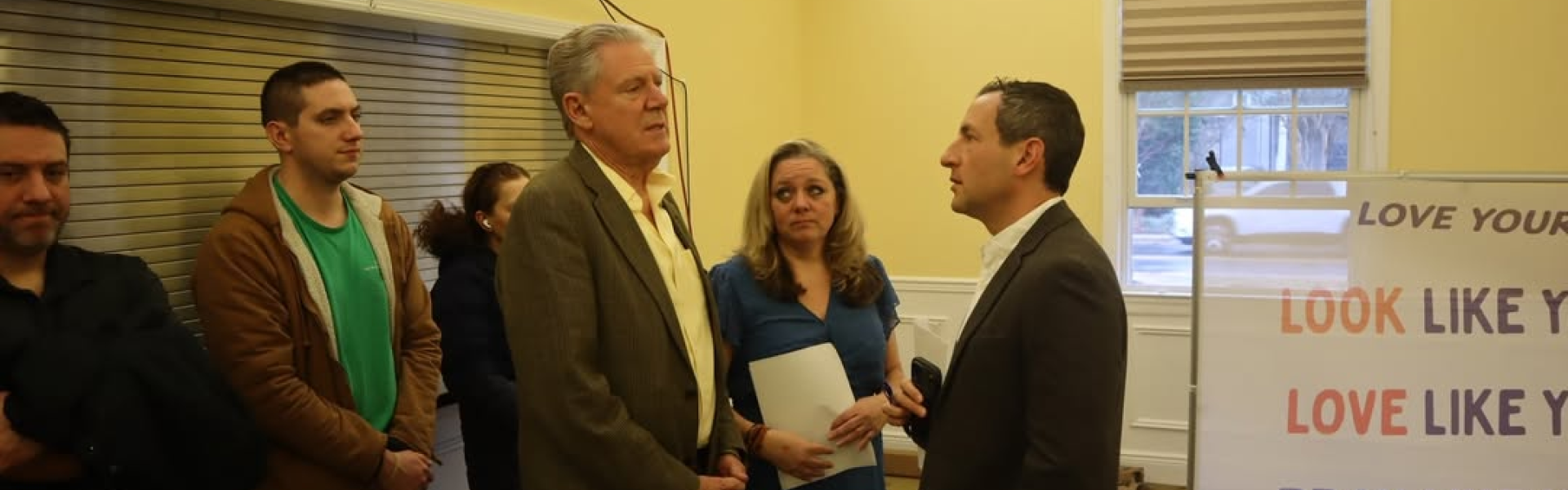 Pallone at Metuchen rally for Sener Kalkan